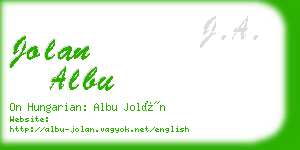 jolan albu business card